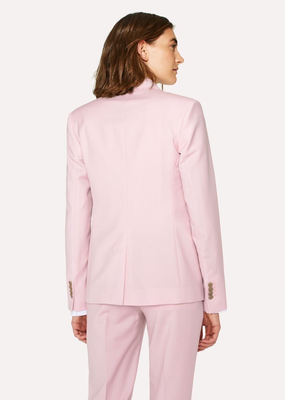 Paul Smith Womens's Light Pink One-Button Wool-Mohair Blazer Clothing