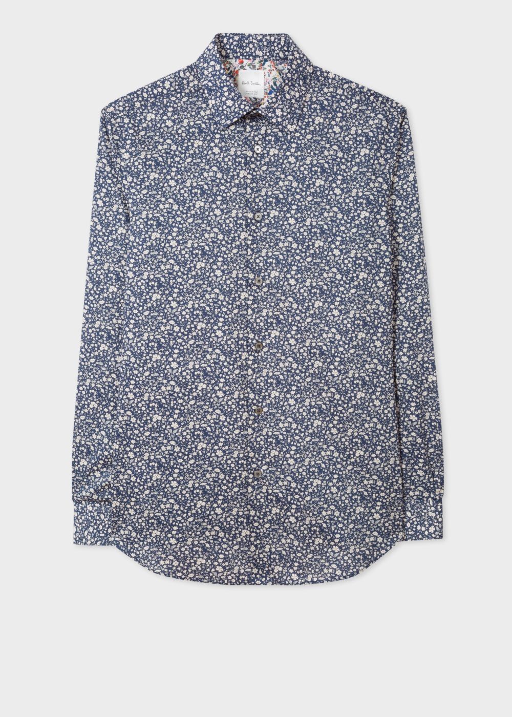 Paul Smith Mens's Tailored-Fit Navy Liberty Floral Print shirt