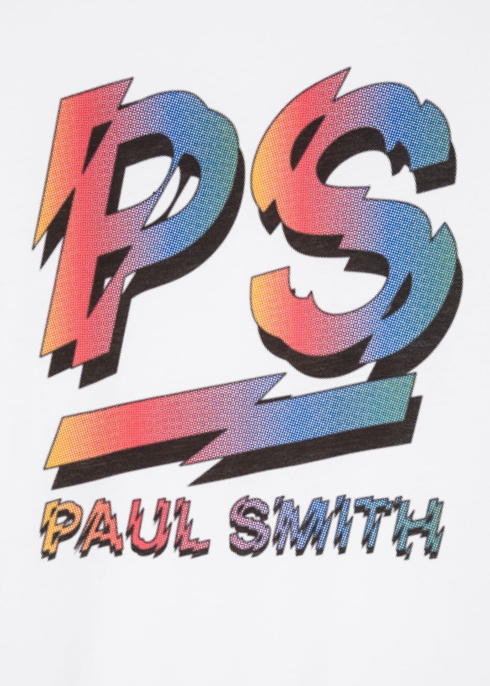 Paul Smith Mens's White 'rainbow Ps Logo' Print Organic-Cotton T-Shirts
