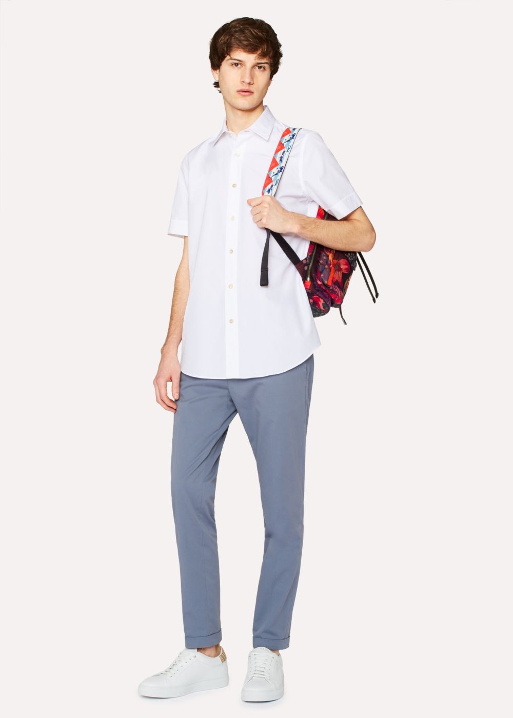 Paul Smith Mens's Slim-Fit White Cotton Short-Sleeve T-Shirts