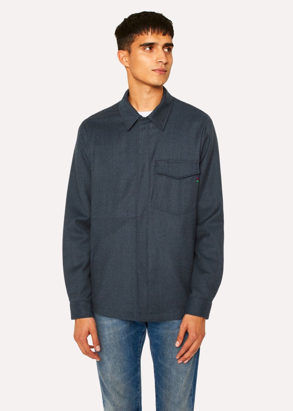 Paul Smith Men's Navy Wool Overshirt