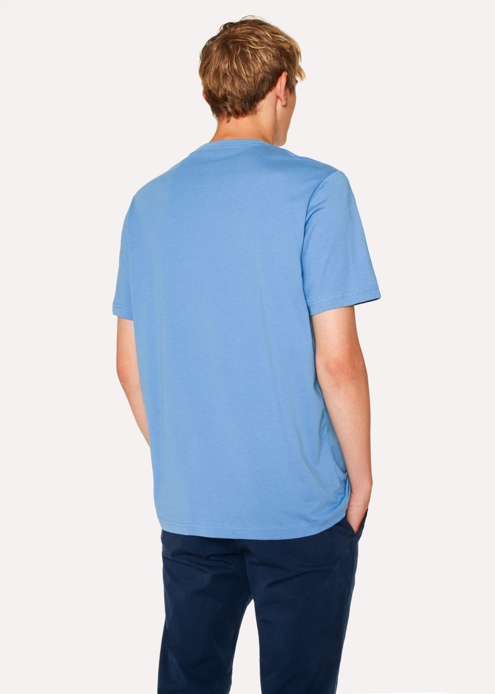 Paul Smith Men's Sky Blue Organic-Cotton Zebra Logo Tshirt