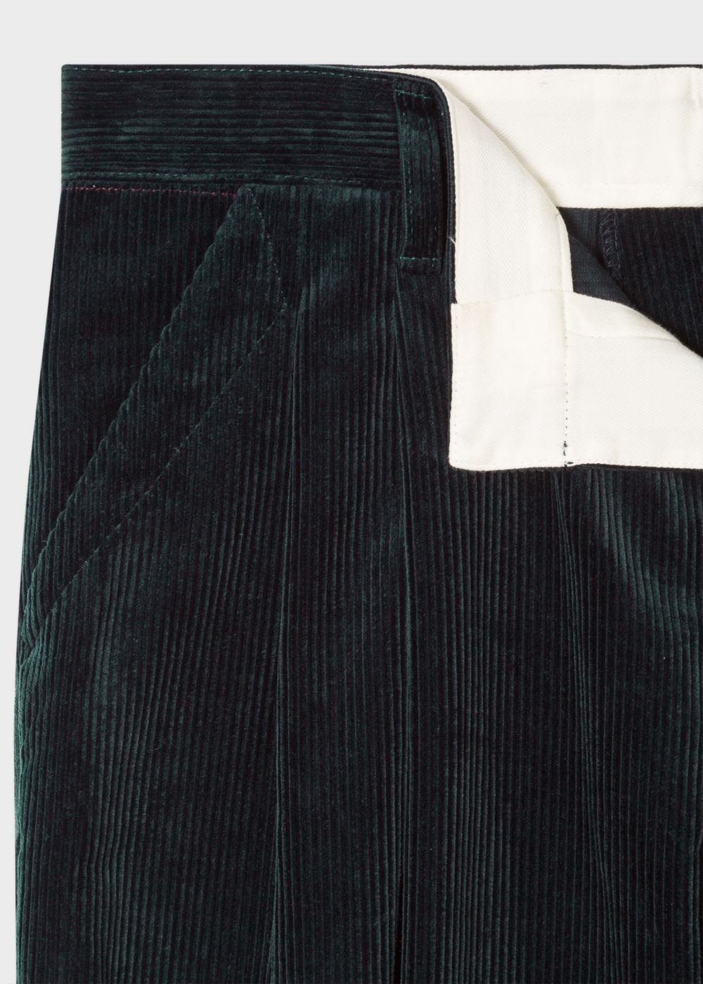 Paul Smith Men's Emerald Corduroy Red Ear Cropped Pants