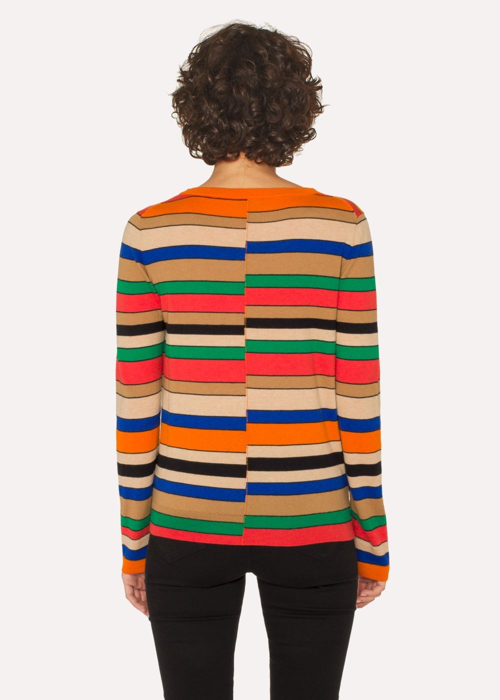 Paul Smith Lady's Multi-Coloured Stripe Scoop Neck Sweater