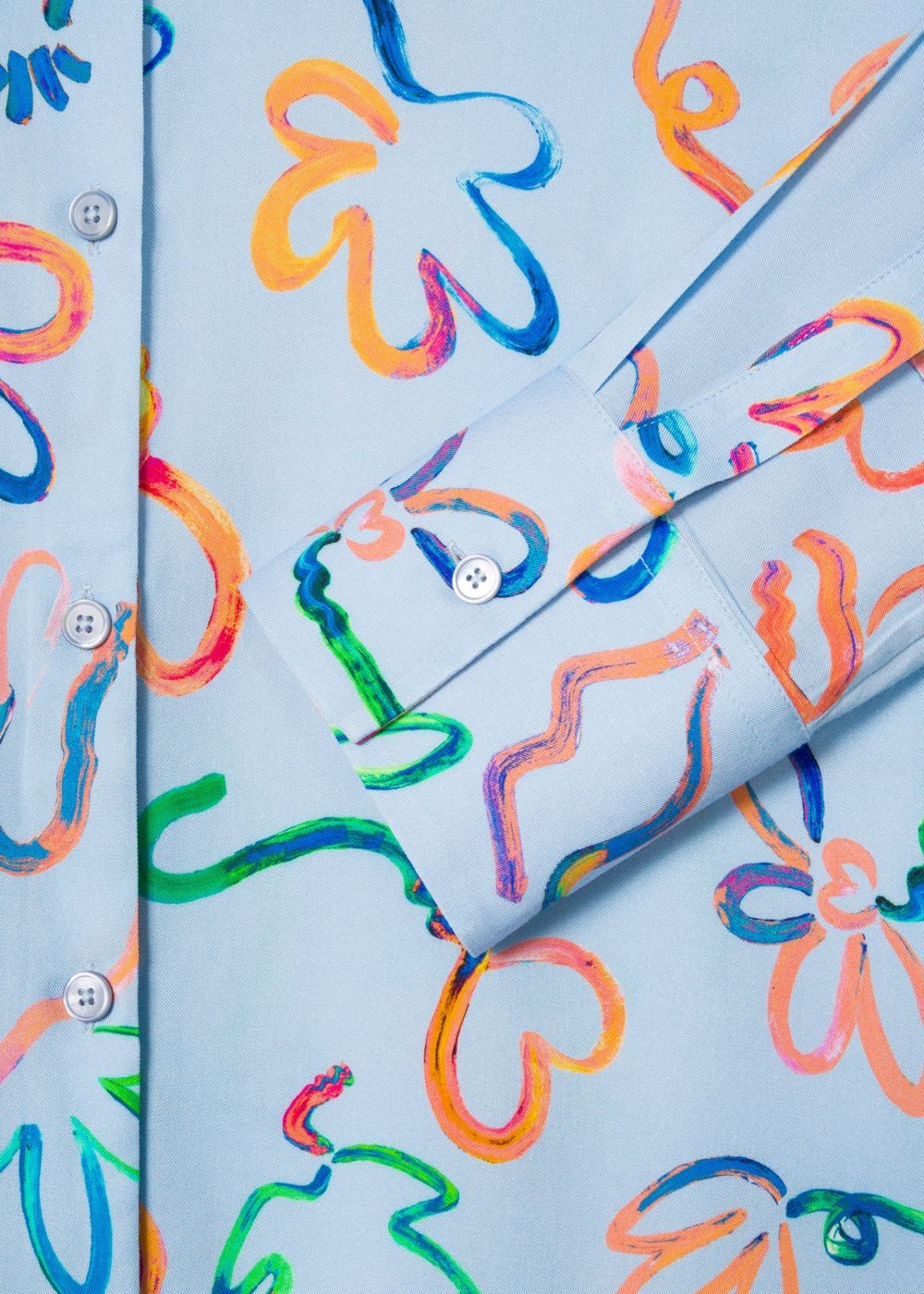 Paul Smith Lady's Light Blue 'acapulco' Print Shirts
