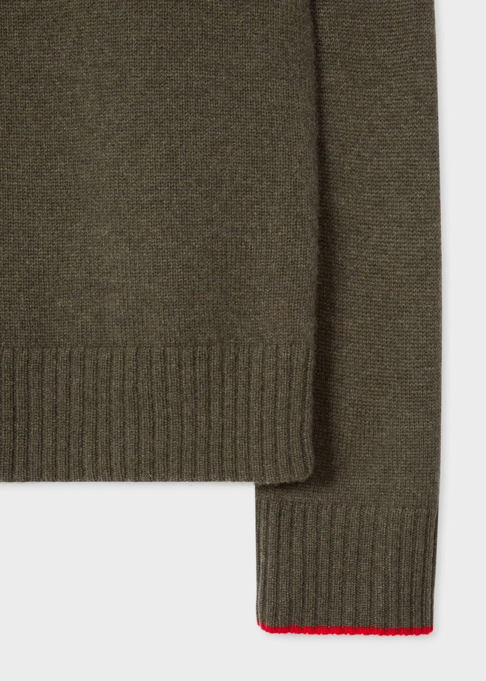 Paul Smith Men's Khaki Cashmere Funnel Neck Sweater