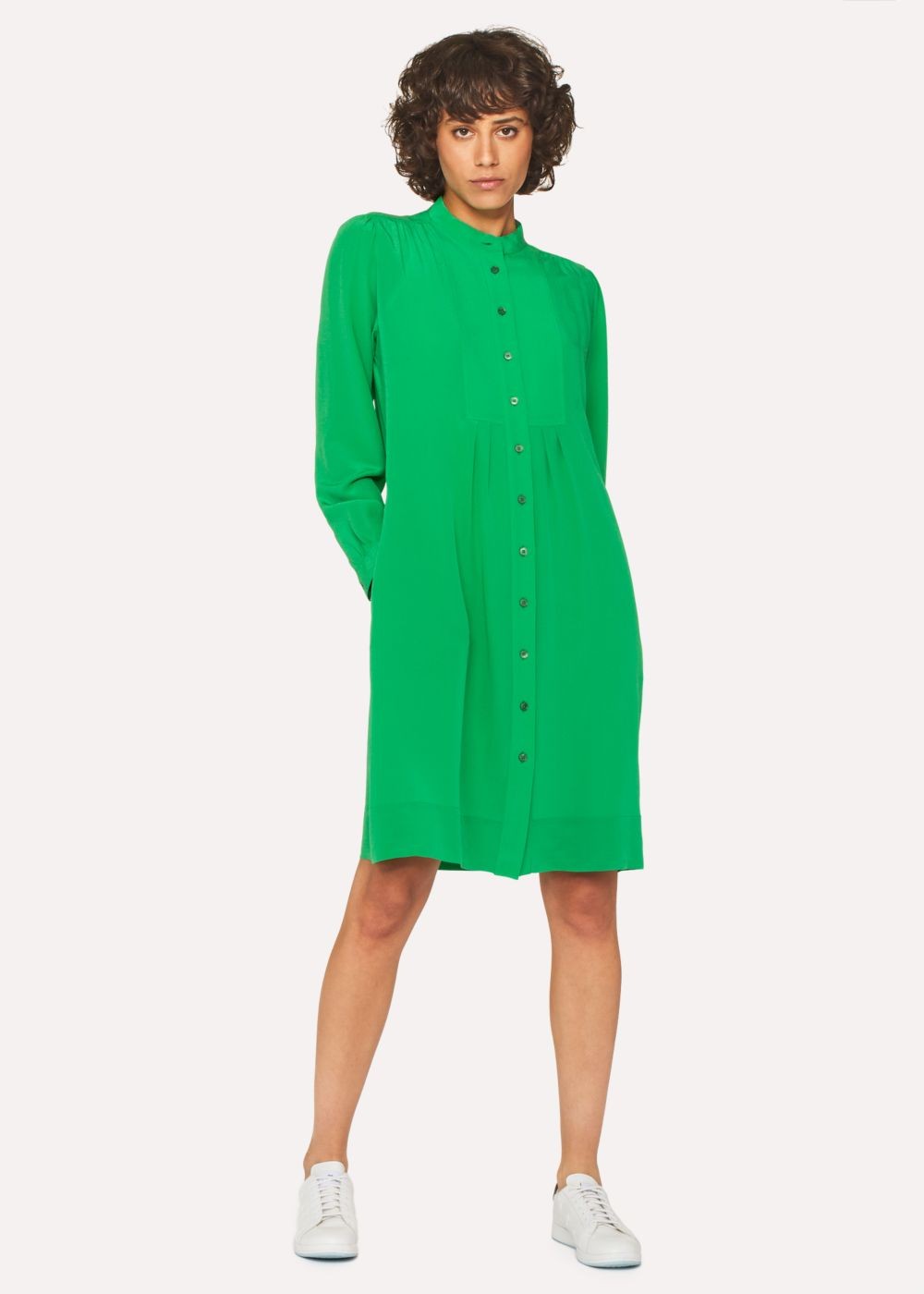 Paul Smith Womens's Green Silk Henley Shirts Dress