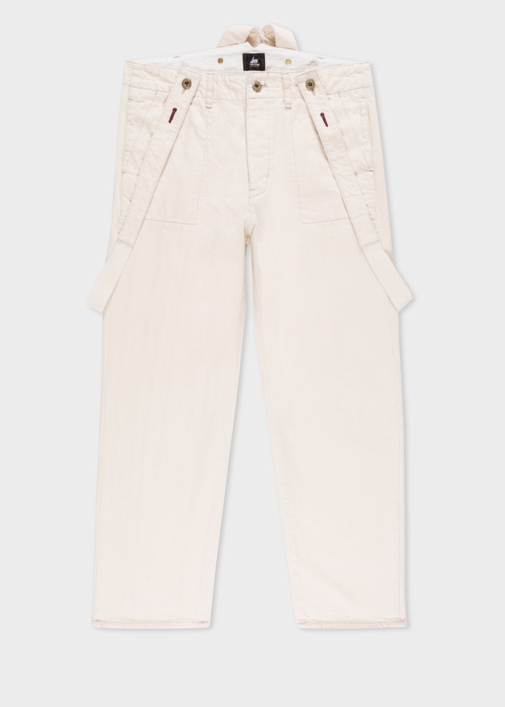 Paul Smith Mens's Cream Denim Wide Leg Red Ear Trousers