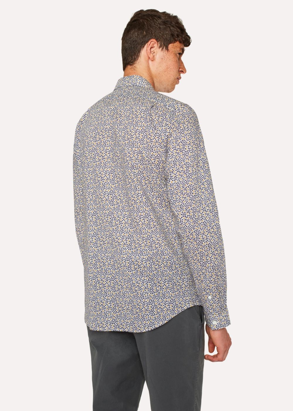 Paul Smith Men's Tailored-Fit Navy 'fig Leaf' Print Tshirt