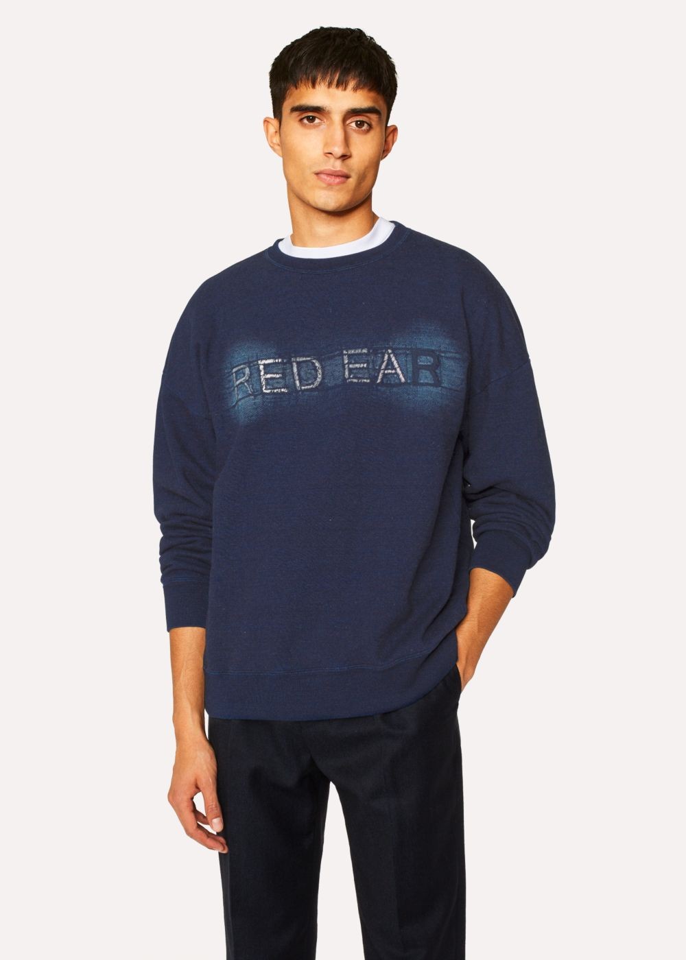 Paul Smith Mens's Indigo 'red Ear' Embroidered Cotton Sweatshirt
