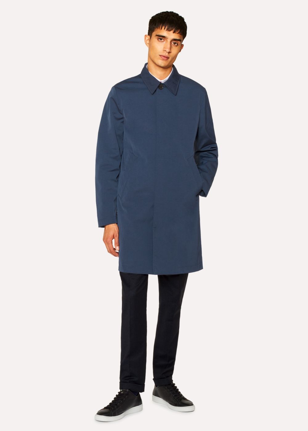 Paul Smith Mens's Petrol Cotton-Blend Unlined Mac Clothing