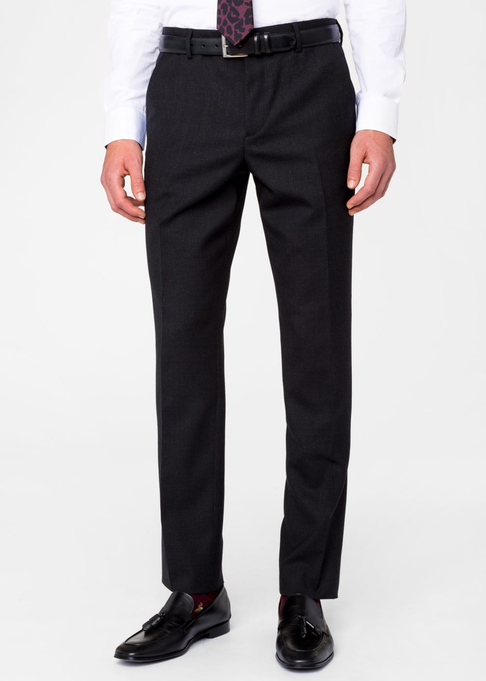 Paul Smith Men's Slim-Fit Charcoal Grey Wool 'a Suit To Travel In' Pants