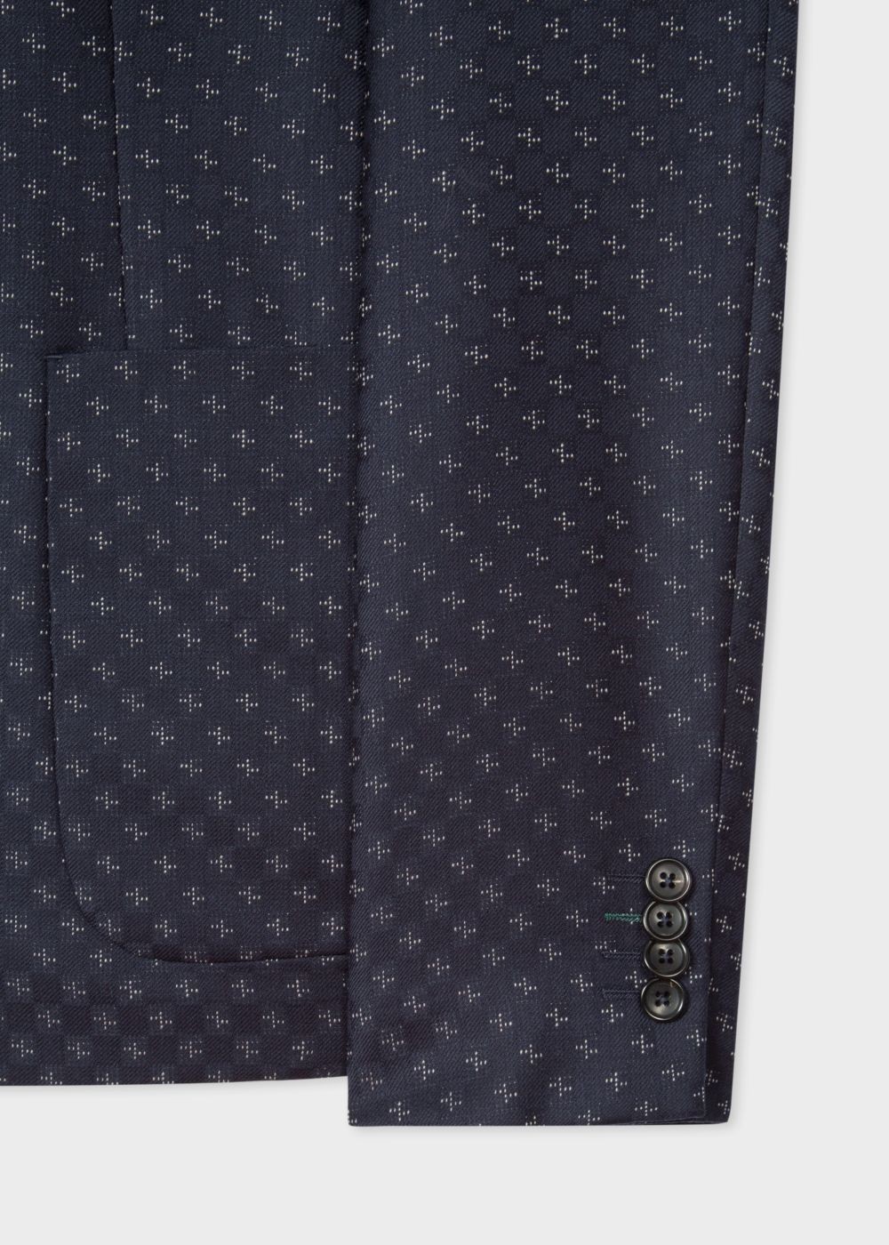 Paul Smith Men's Mid-Fit Navy Checkerboard-Cross Jacquard Blazer Clothing