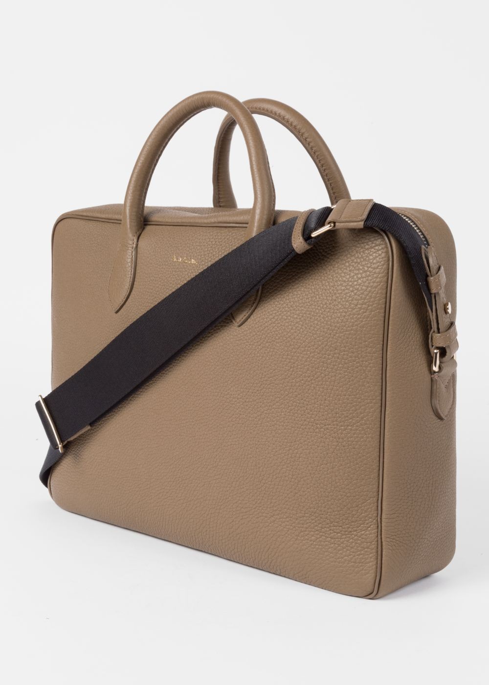 Paul Smith Men's Taupe 'bright Stripe' Leather Business Folio Accessories