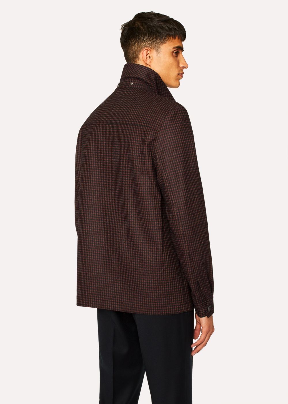 Paul Smith Men's Brick Red Check Wool-Cashmere Work Jackets