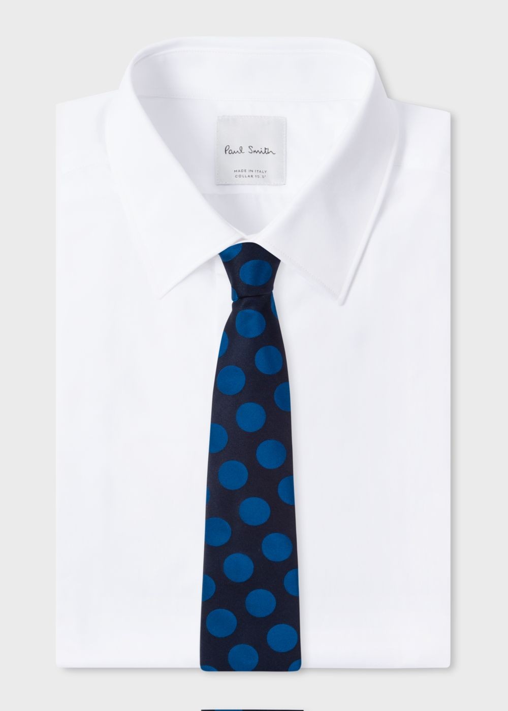 Paul Smith Men's Dark Navy Polka Dot Silk Tie
