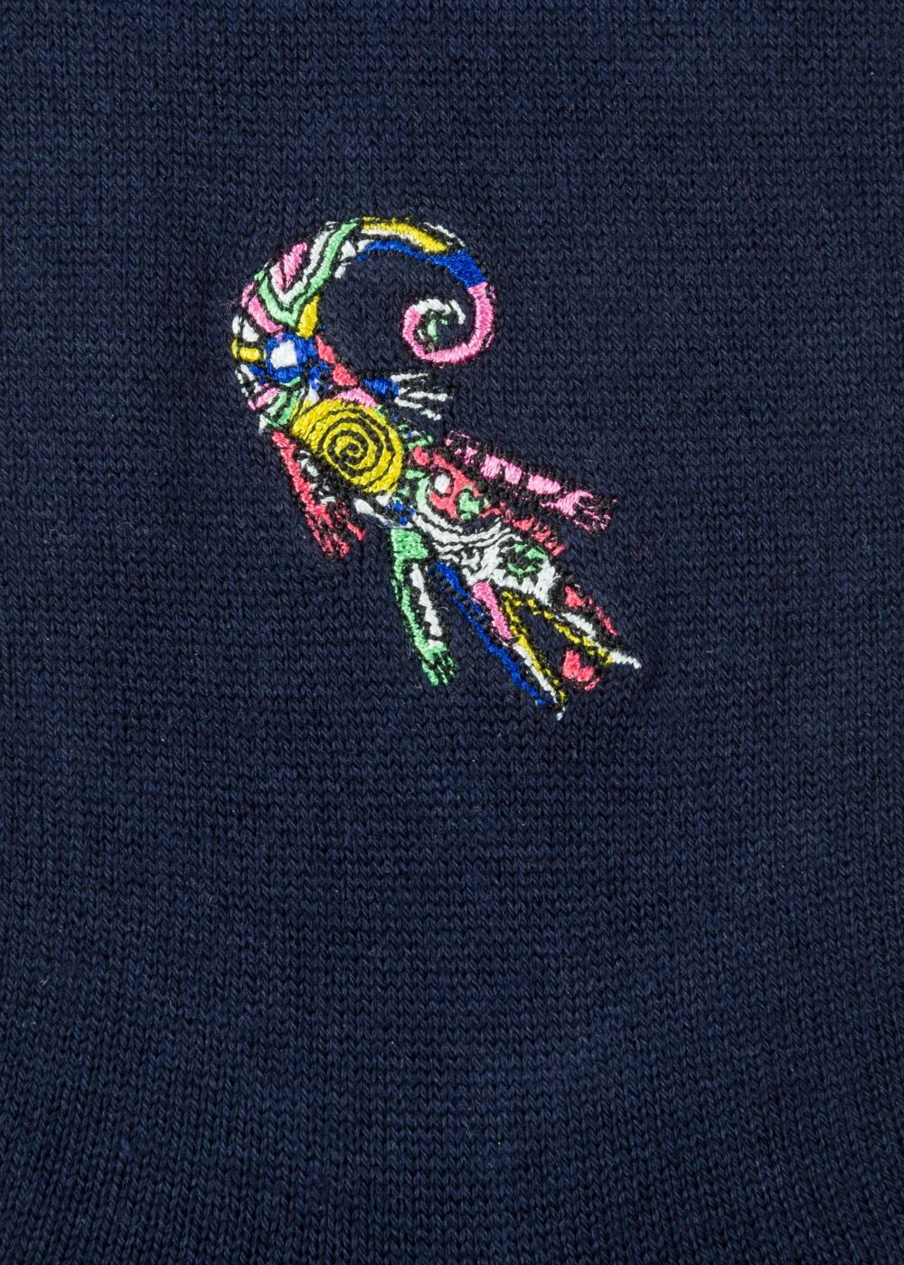 Paul Smith Women's Navy Embroidered 'karami Crocodile' Motif Socks