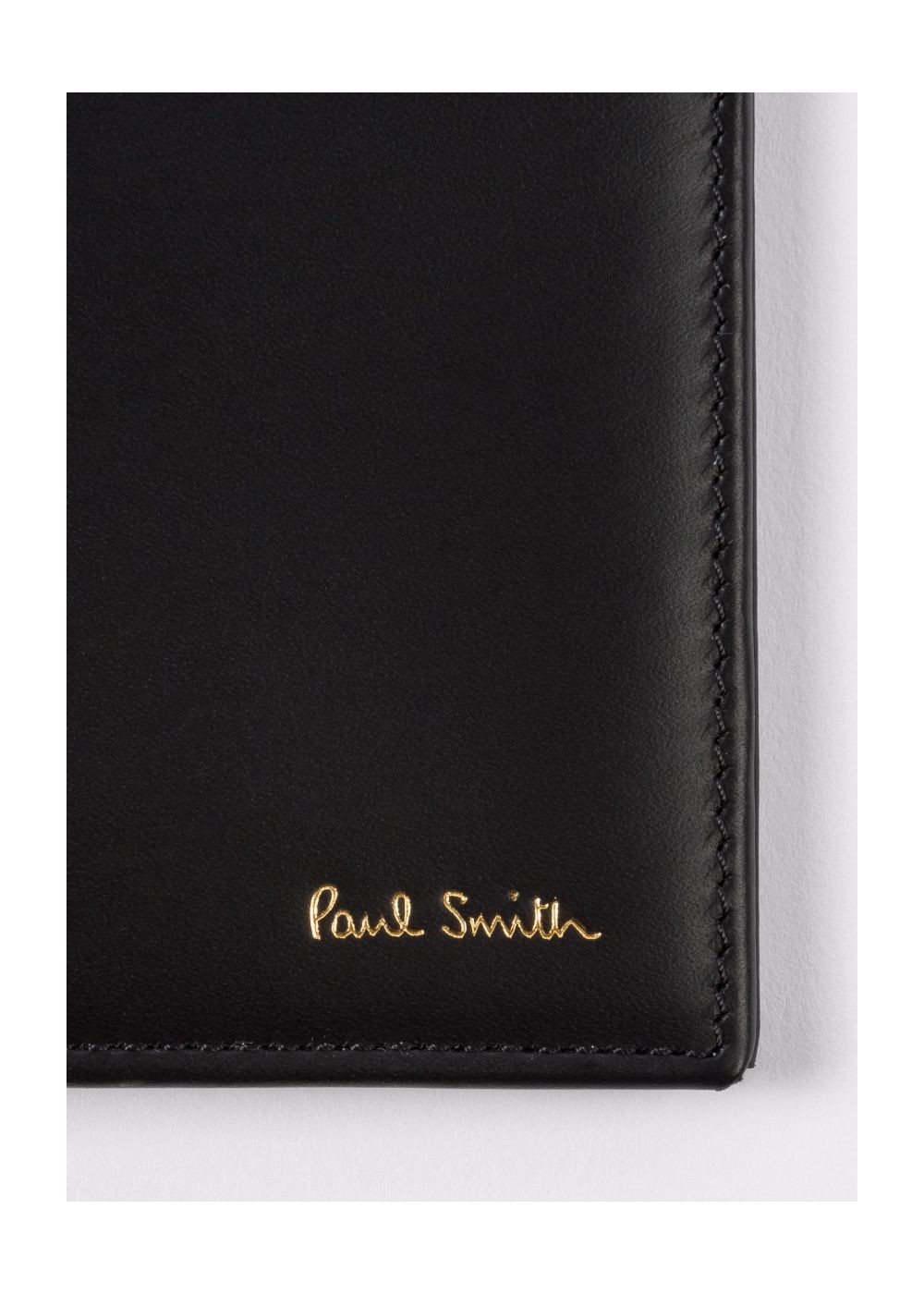 Paul Smith Black Leather Signature Stripe Interior Passport Cover Men
