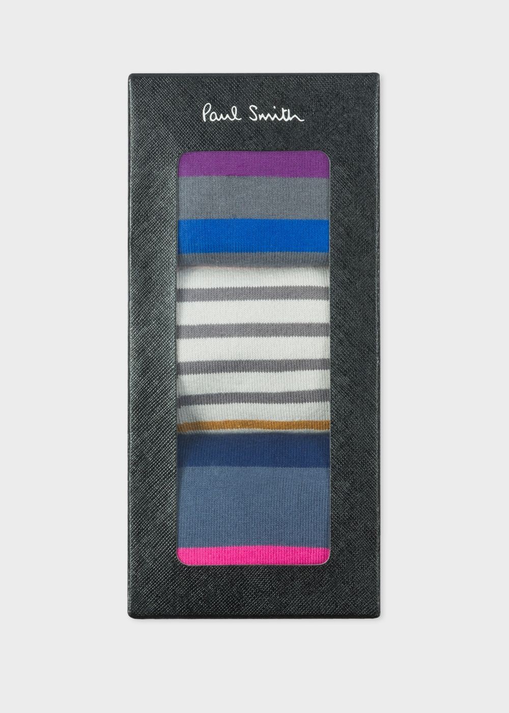Paul Smith Men's Grey Mixed-Stripe Socks Three Pack