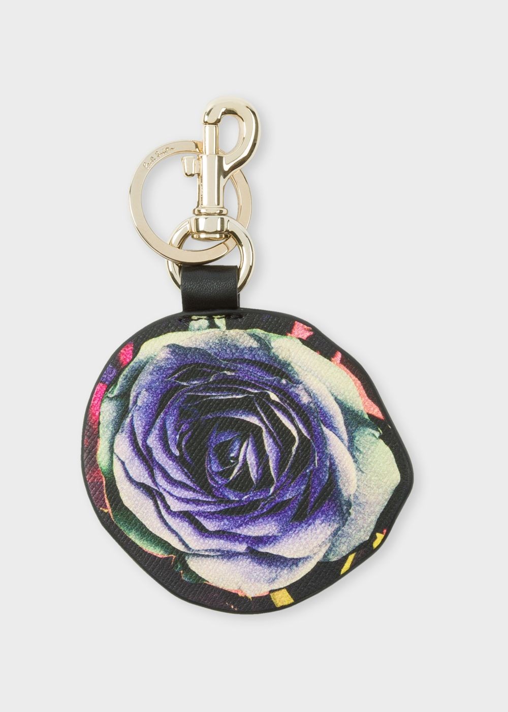 Paul Smith 'rose Collage' Print Leather Keyring Accessories Mens