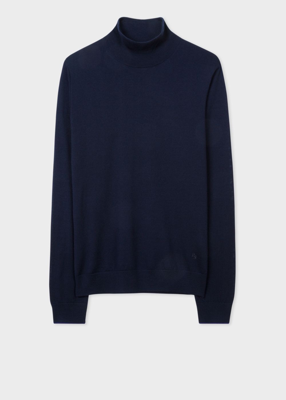 Paul Smith Mens's Navy Funnel-Neck Merino Wool Sweater