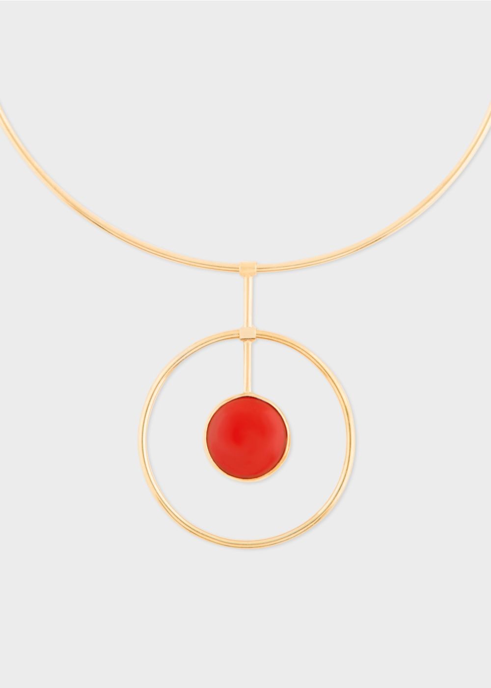 Paul Smith Rachel Entwistle + Paul Smith - Gold Loop Necklace With Red Coral Stone Accessories Women