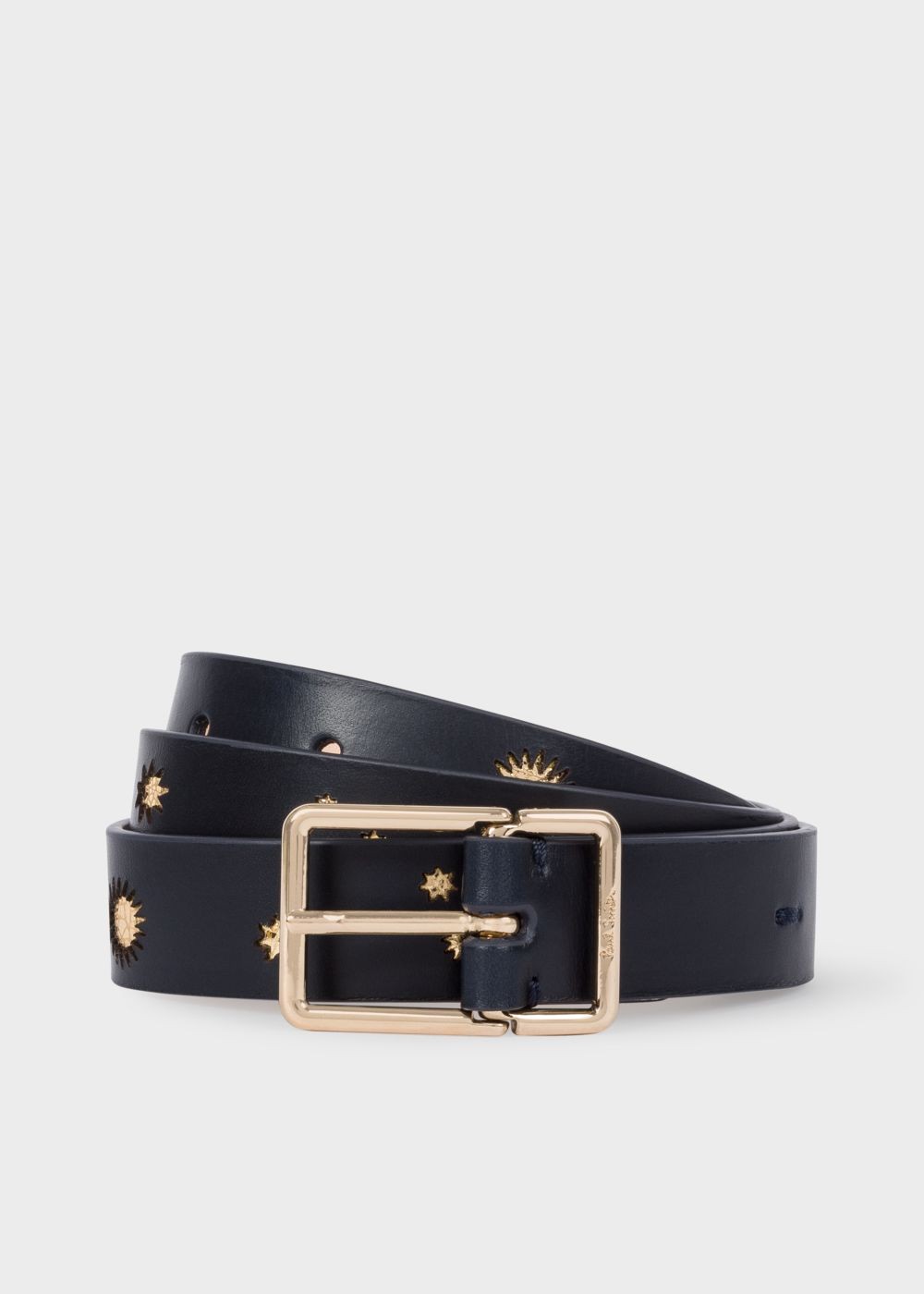Paul Smith Lady's Navy 'gold Star' Leather Belt