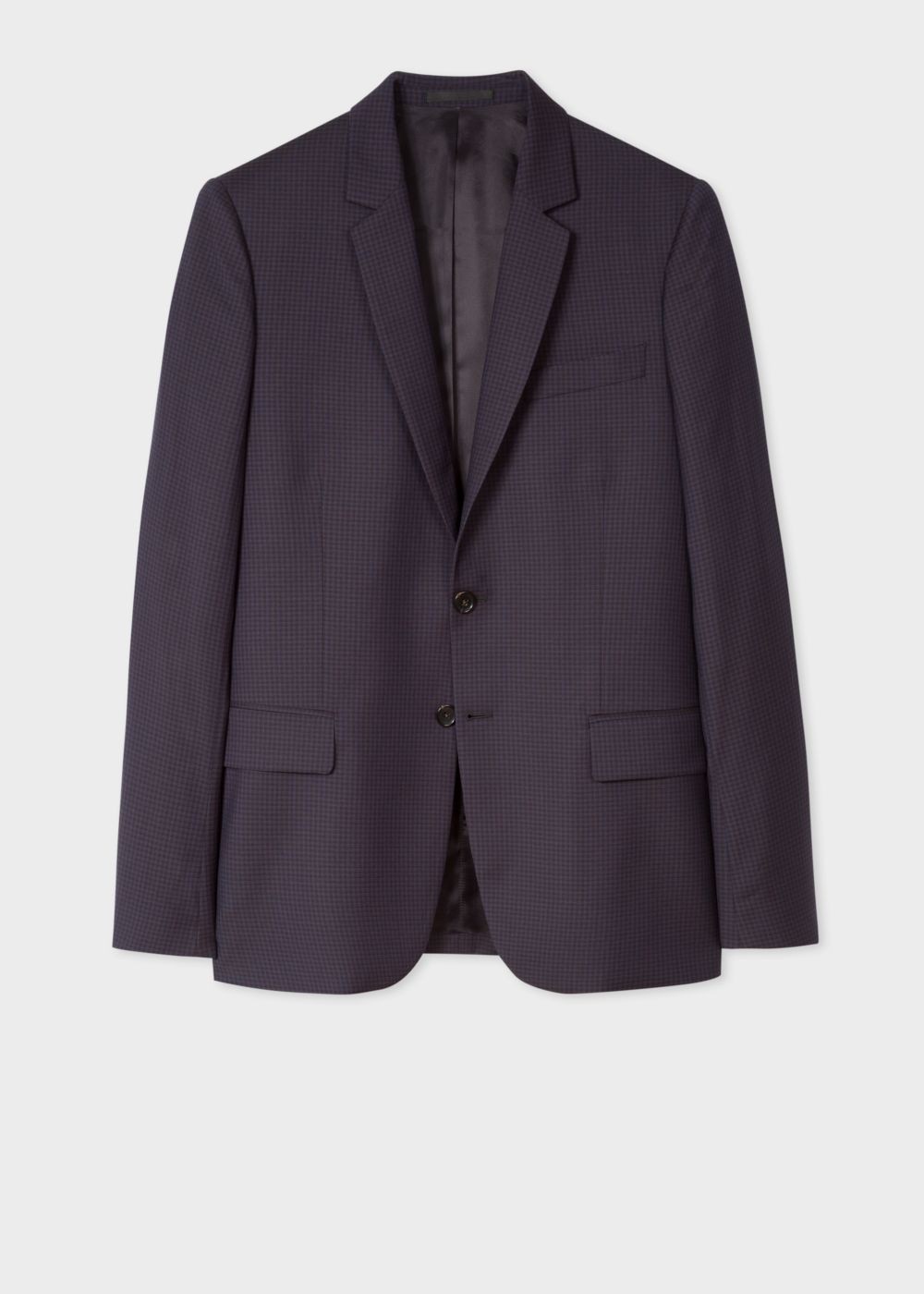 Paul Smith Mens's Mid-Fit Navy Check Wool-Blend Blazer Clothing