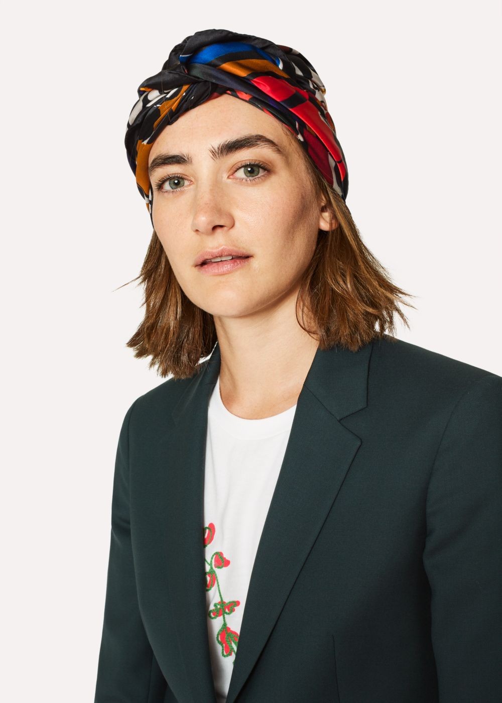 Paul Smith Women's Multi-Coloured 'villa Collage' Print Silk Square Scarf