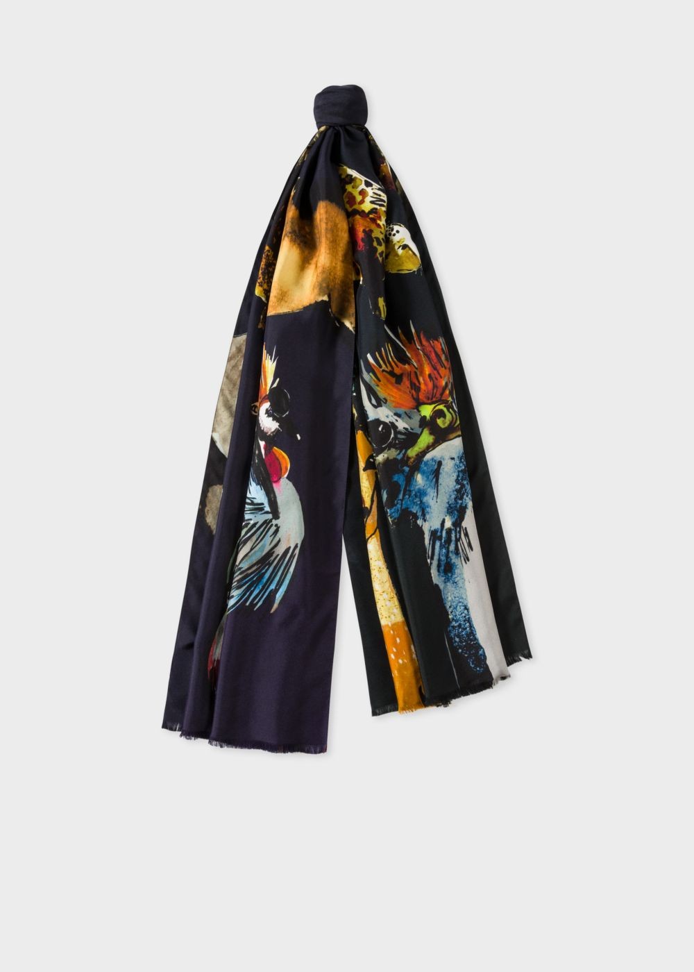 Paul Smith Men's Navy 'safari' Print Silk Scarf