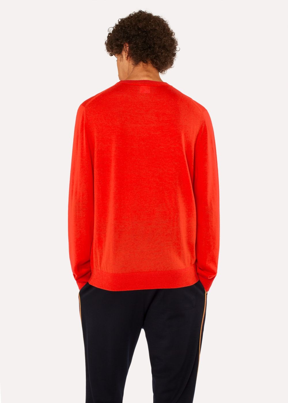 Paul Smith Men's Poppy Red Crew-Neck Merino Wool Sweater