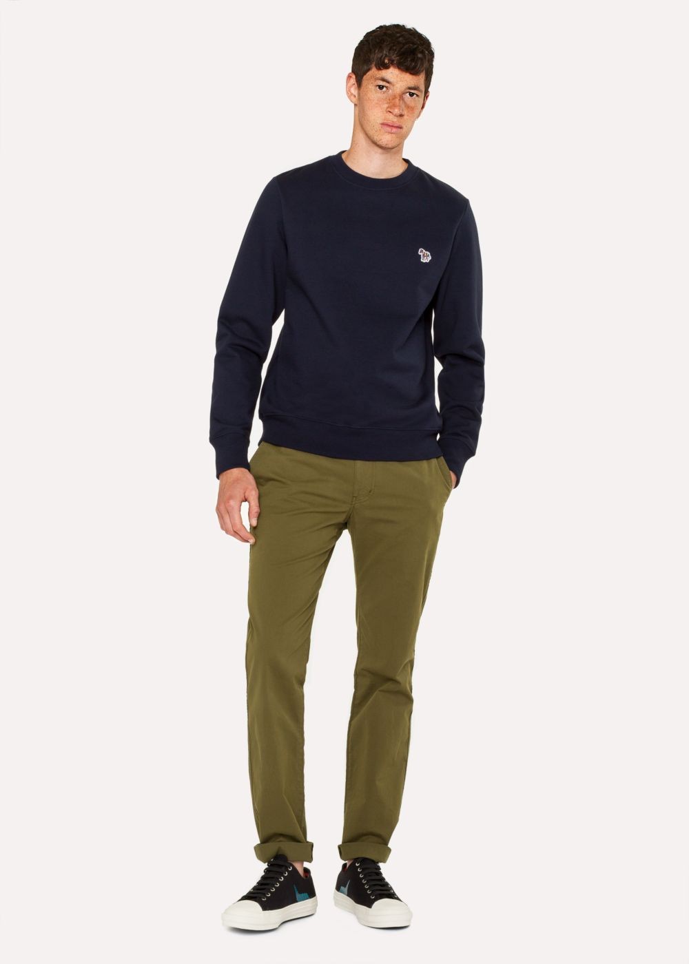 Paul Smith Men's Navy Organic-Cotton Zebra Logo Sweatshirt
