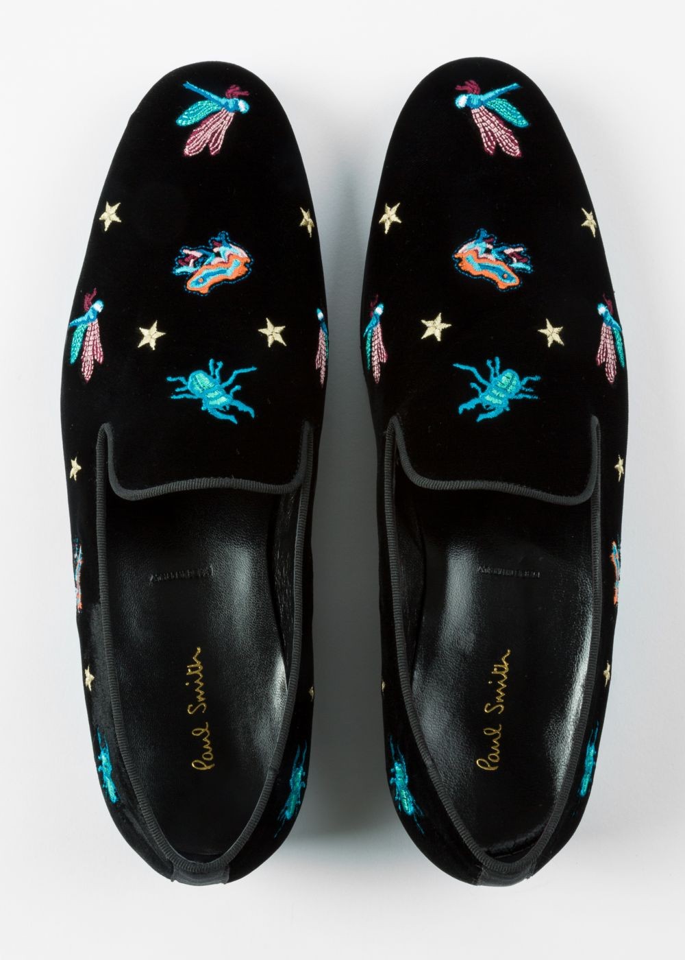 Paul Smith Mens's 'dreamer' Embroidered 'rudyard' Velvet Loafers Shoes