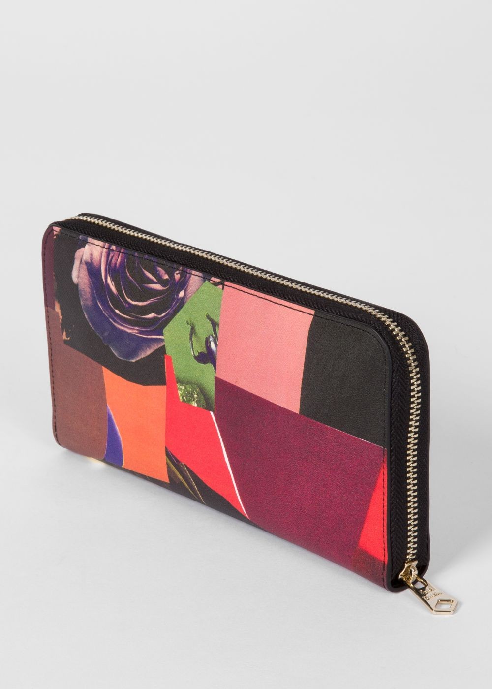 Paul Smith Women's Large 'rose Collage' Print Leather Zip-Around Wallet