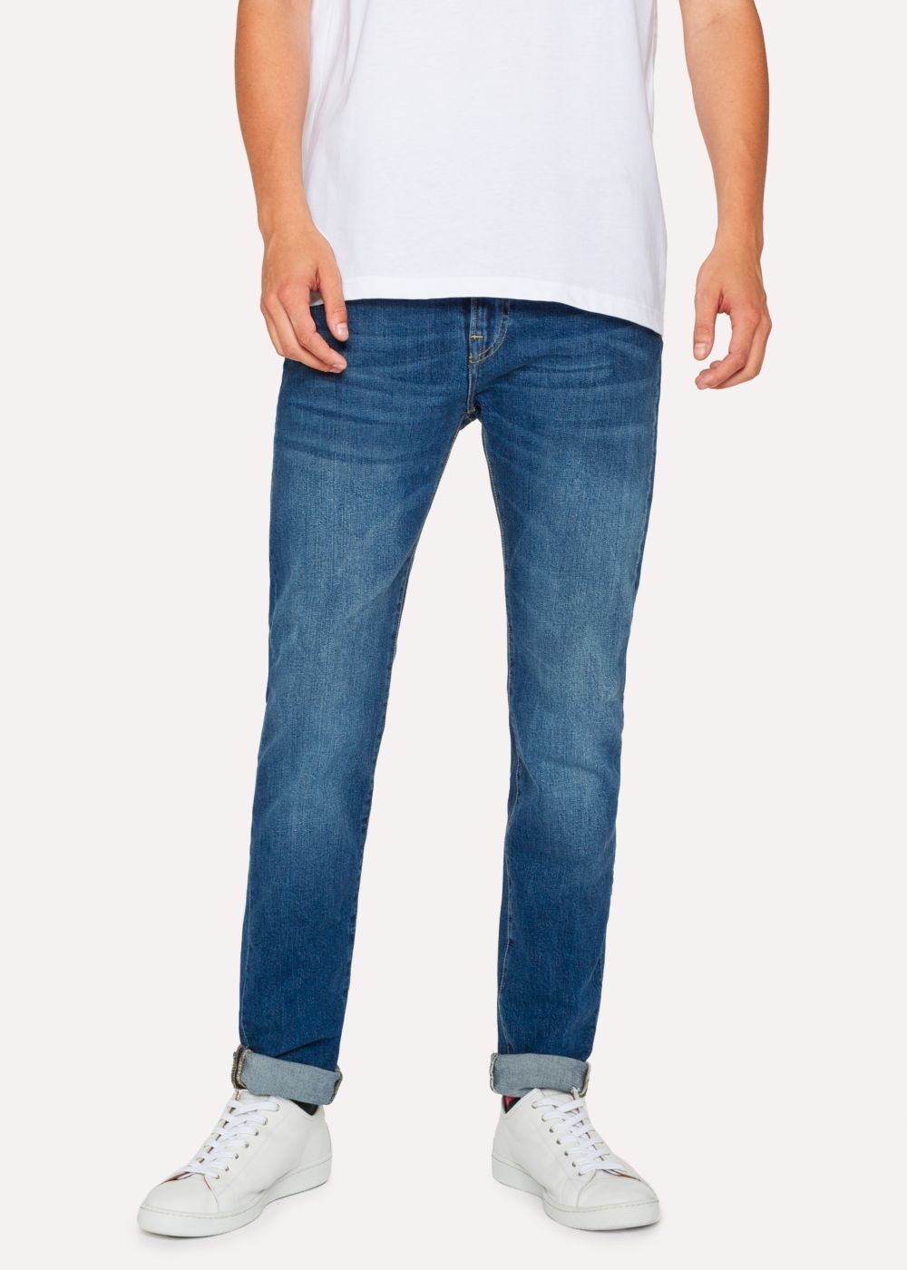 Paul Smith Men's Slim-Fit 12Oz 'authentic Comfort Stretch' Antique-Wash Jeans