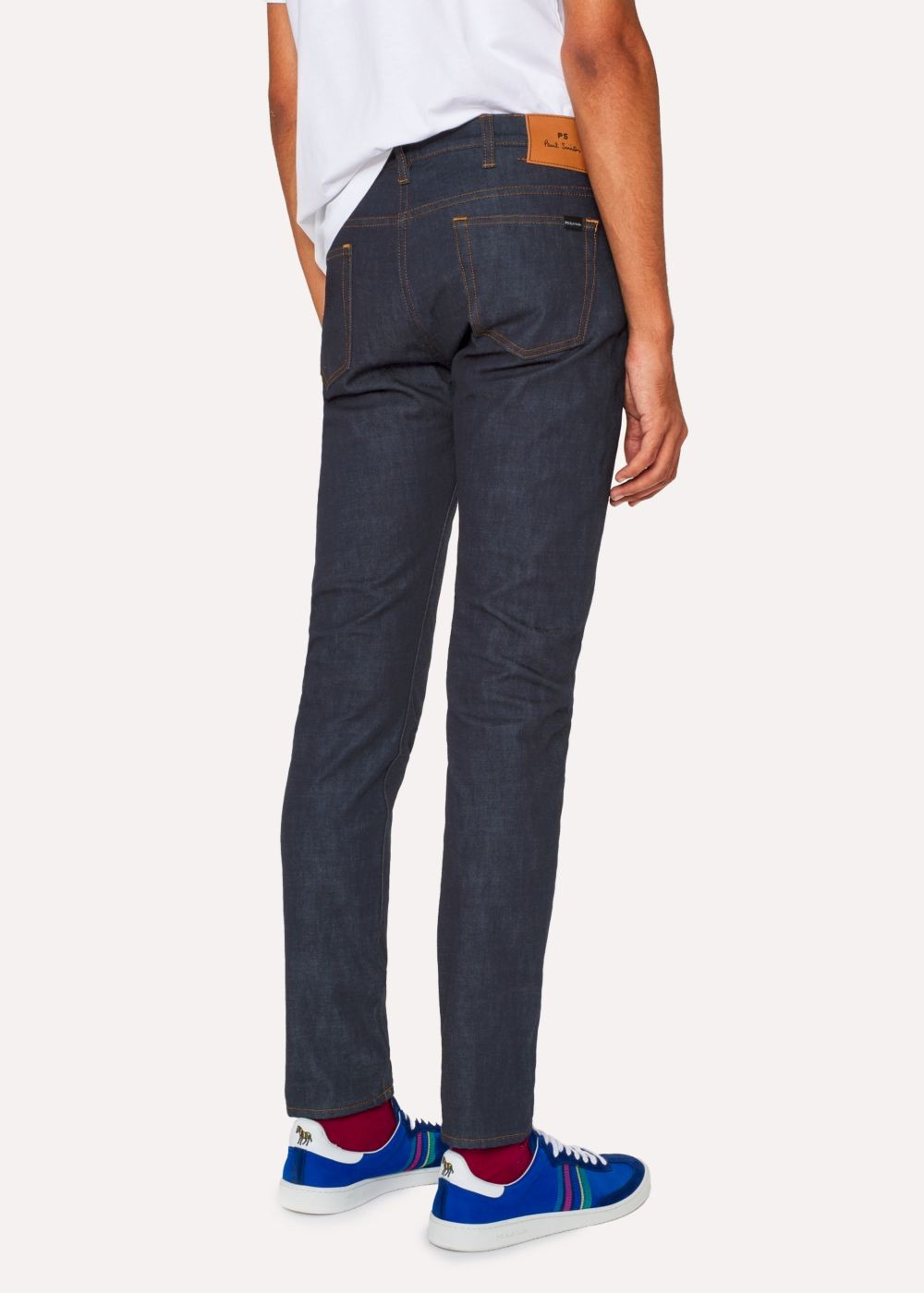 Paul Smith Men's Slim-Fit .8Oz 'super Soft Cross-Hatch' Indigo Jeans