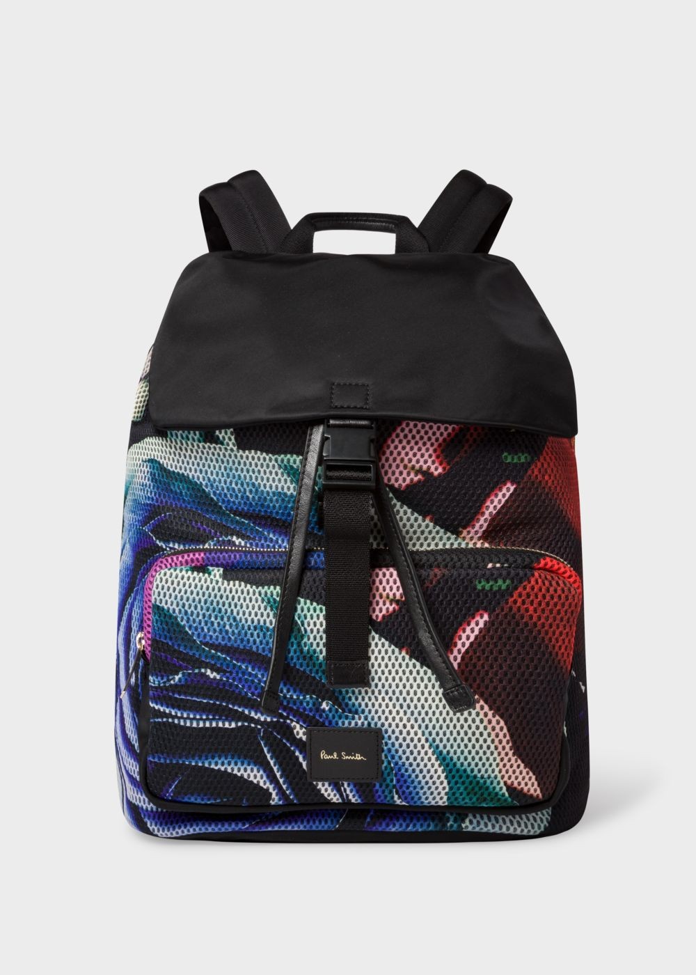 Paul Smith Men's 'rose Collage' Print Mesh Flap Backpack