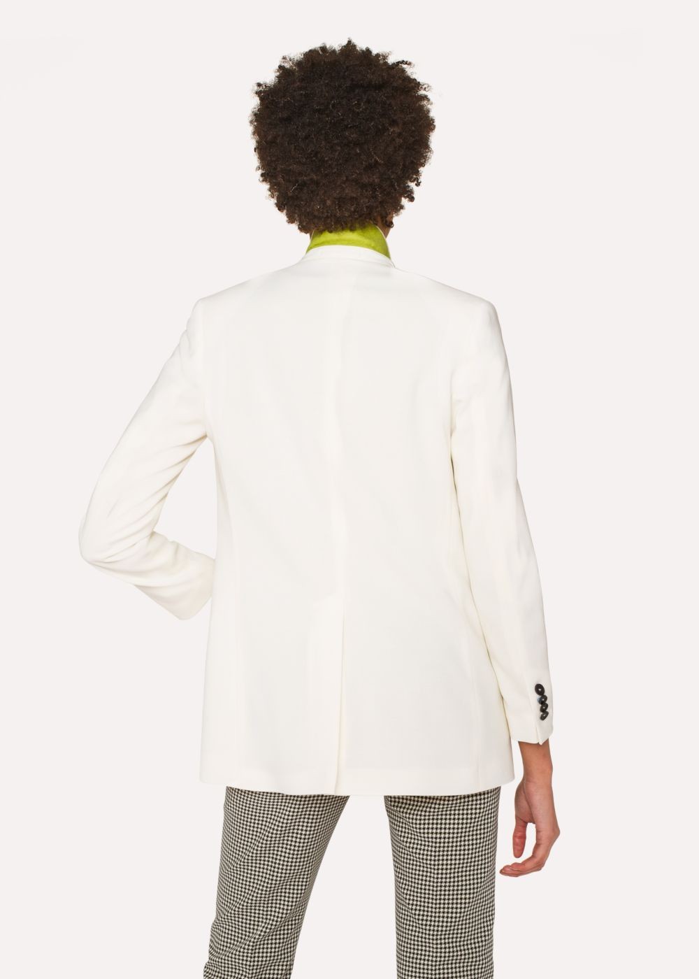 Paul Smith Women's Relaxed-Fit Cream Wool-Hopsack Blazer Clothing