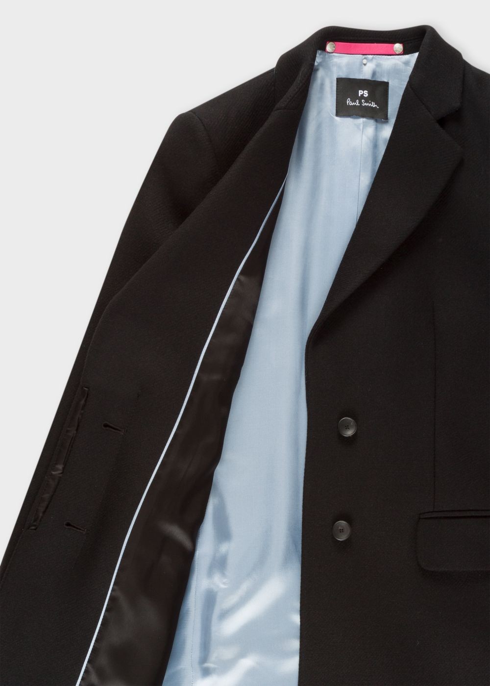 Paul Smith Womens's Black Wool And Cashmere-Blend Epsom Coat