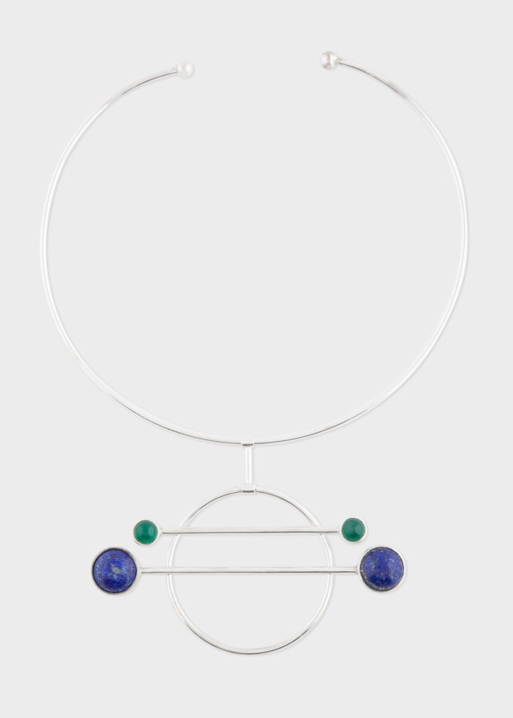 Paul Smith Rachel Entwistle + Paul Smith - Sterling Silver 'balance' Necklace With Blue Lapis Lazuli And Green Onyx Stones Accessories Women