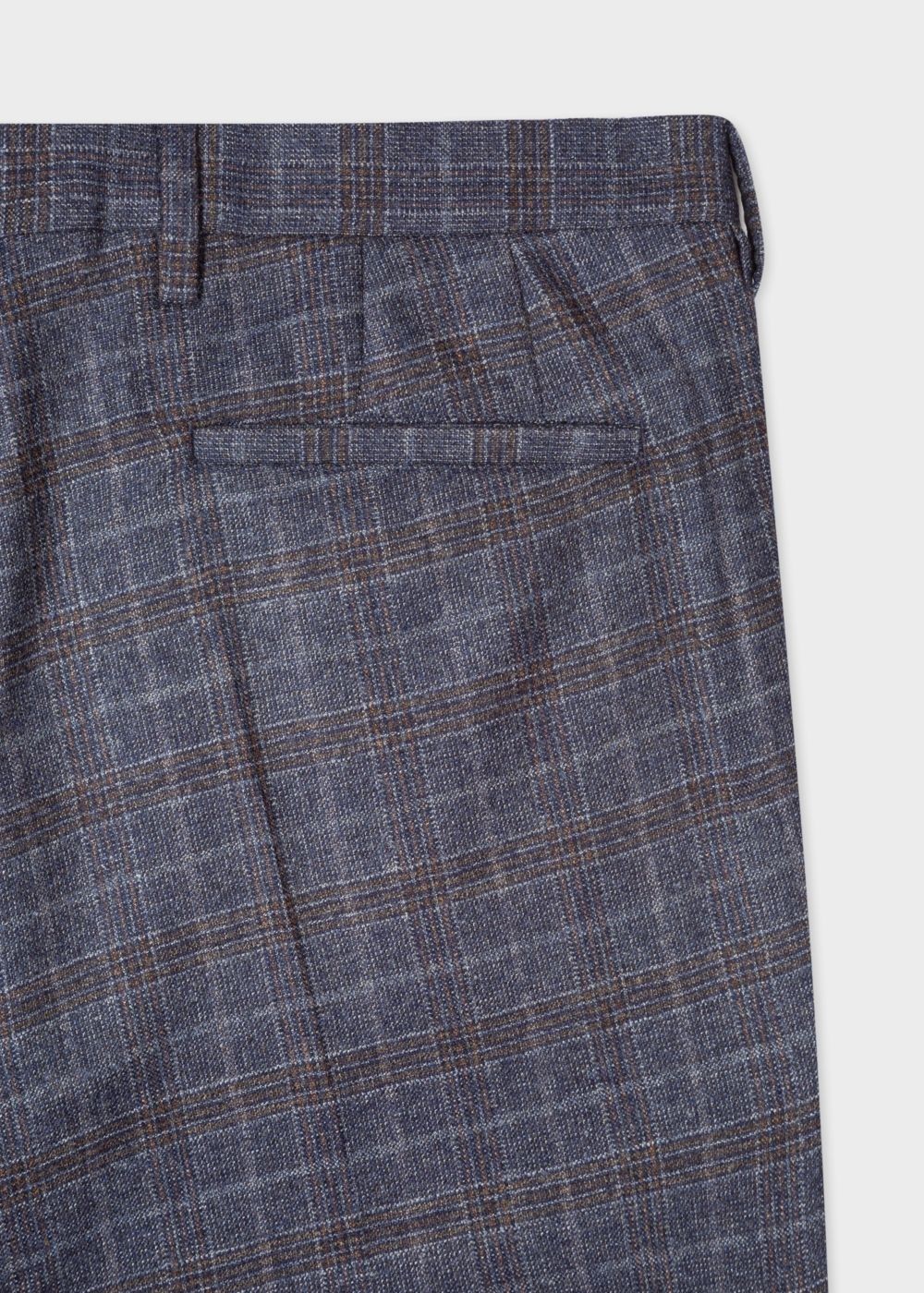 Paul Smith Men's Slim-Fit Blue Plaid Wool Pants