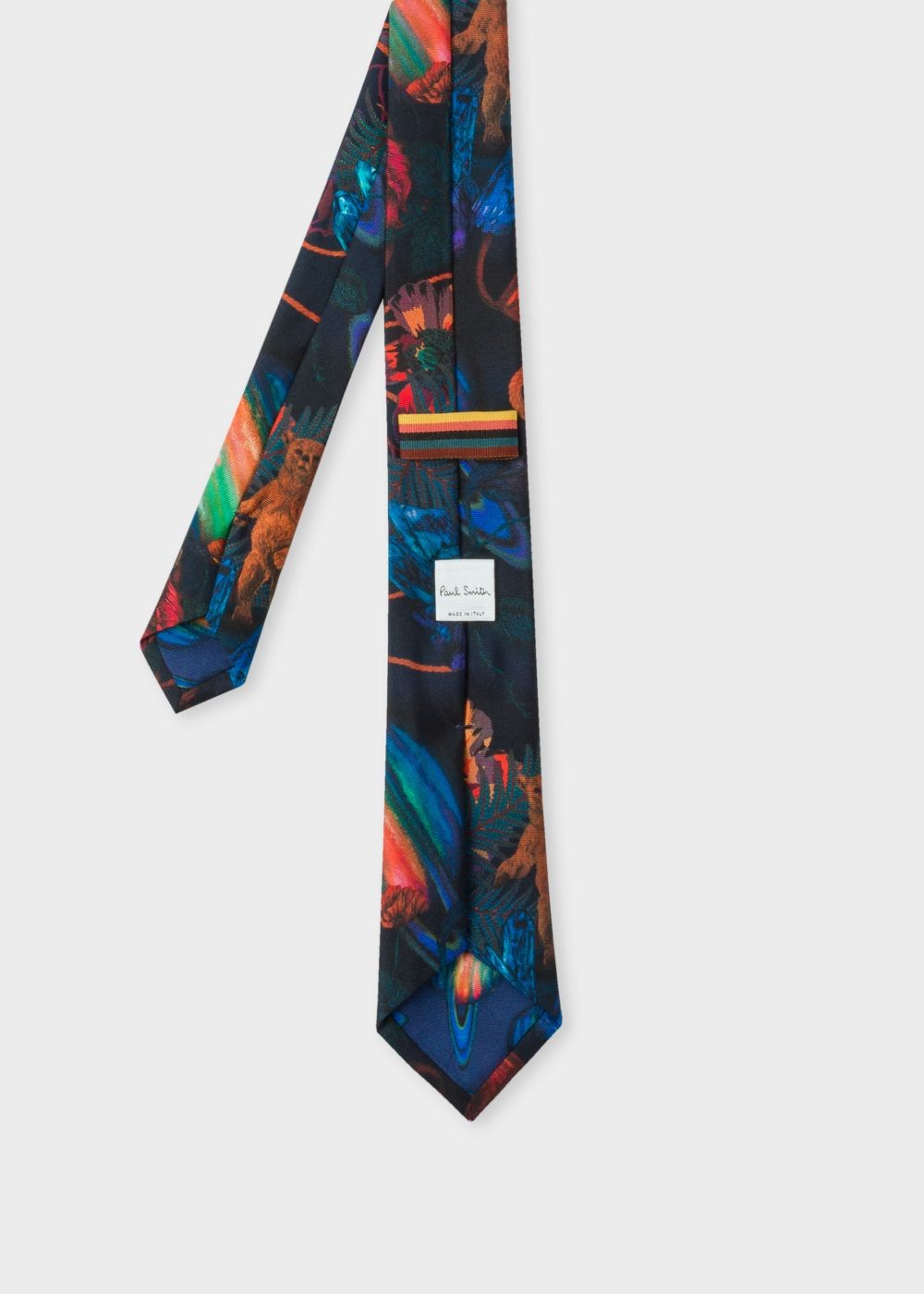 Paul Smith Men's 'explorer' Print Narrow Silk Tie