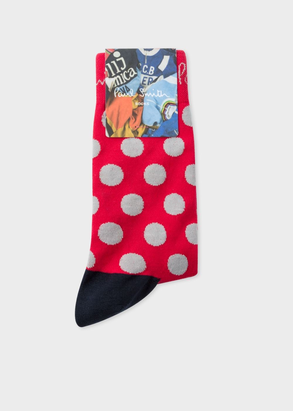 Paul Smith Mens's Red Polka-Dot Cycling Socks