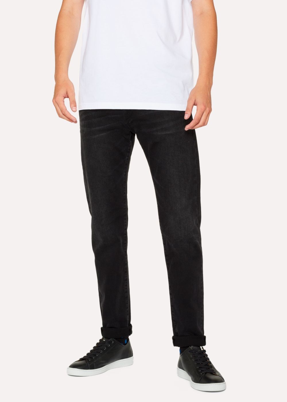 Paul Smith Men's Slim-Standard 12Oz Mid-Wash 'super Black' Stretch-Cotton Jeans