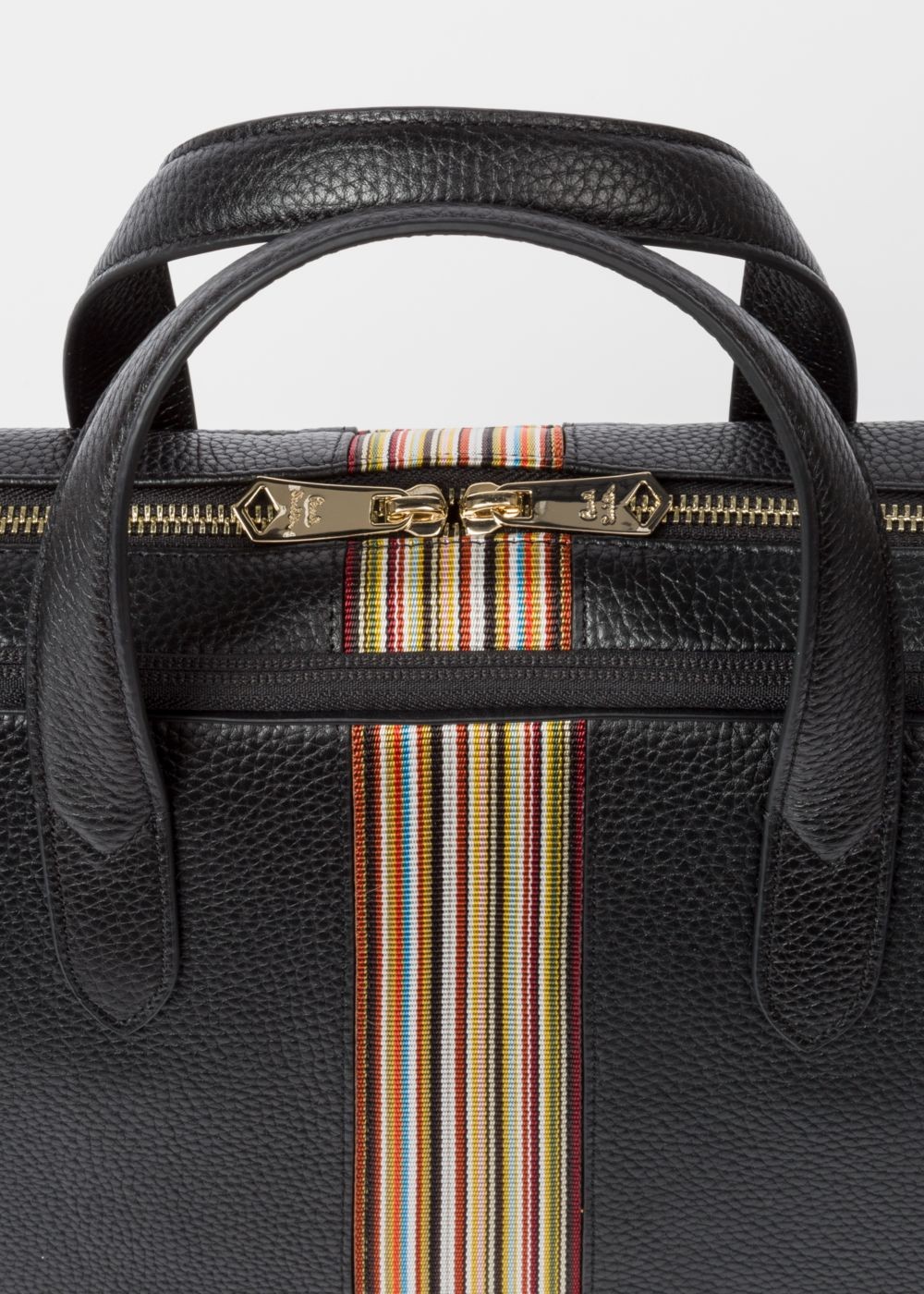 Paul Smith Mens's Black Signature Stripe Leather Business Folio Accessories