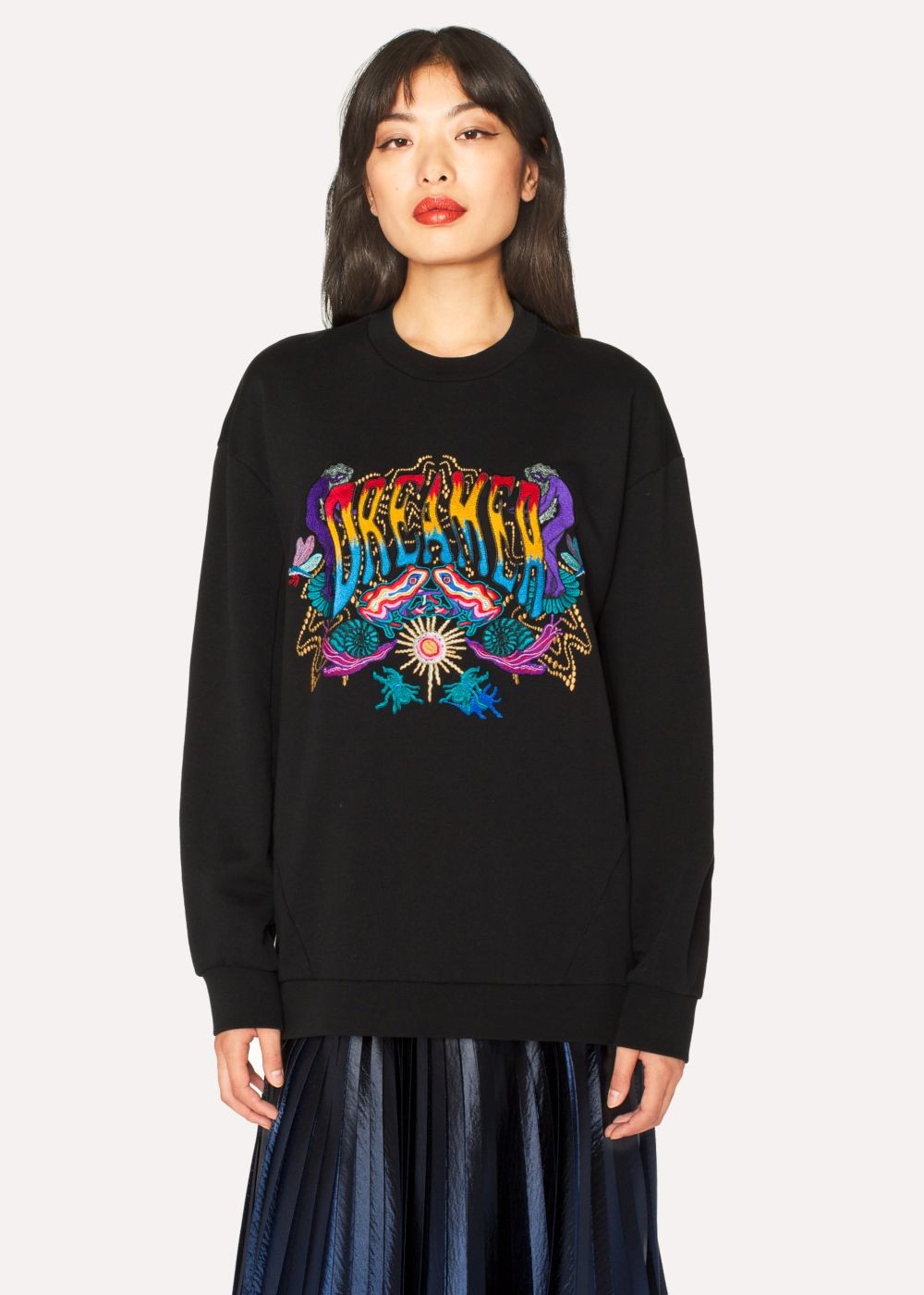 Paul Smith Women's Black 'dreamer' Embroidered Sweatshirt