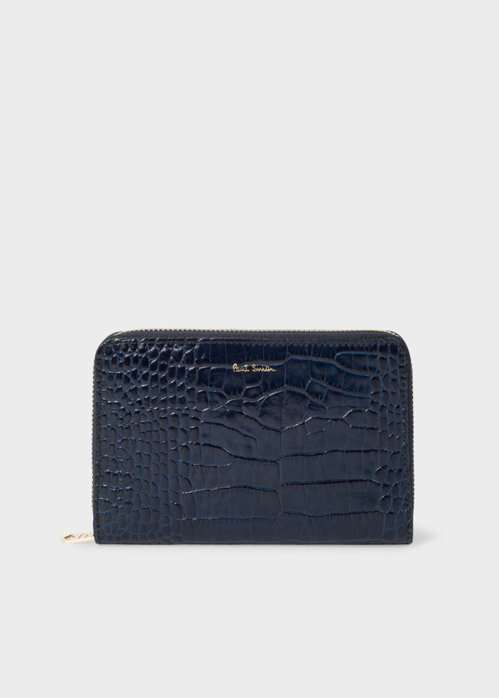 Paul Smith Lady's Medium Blue Mock-Croc Leather Zip-Around Wallet