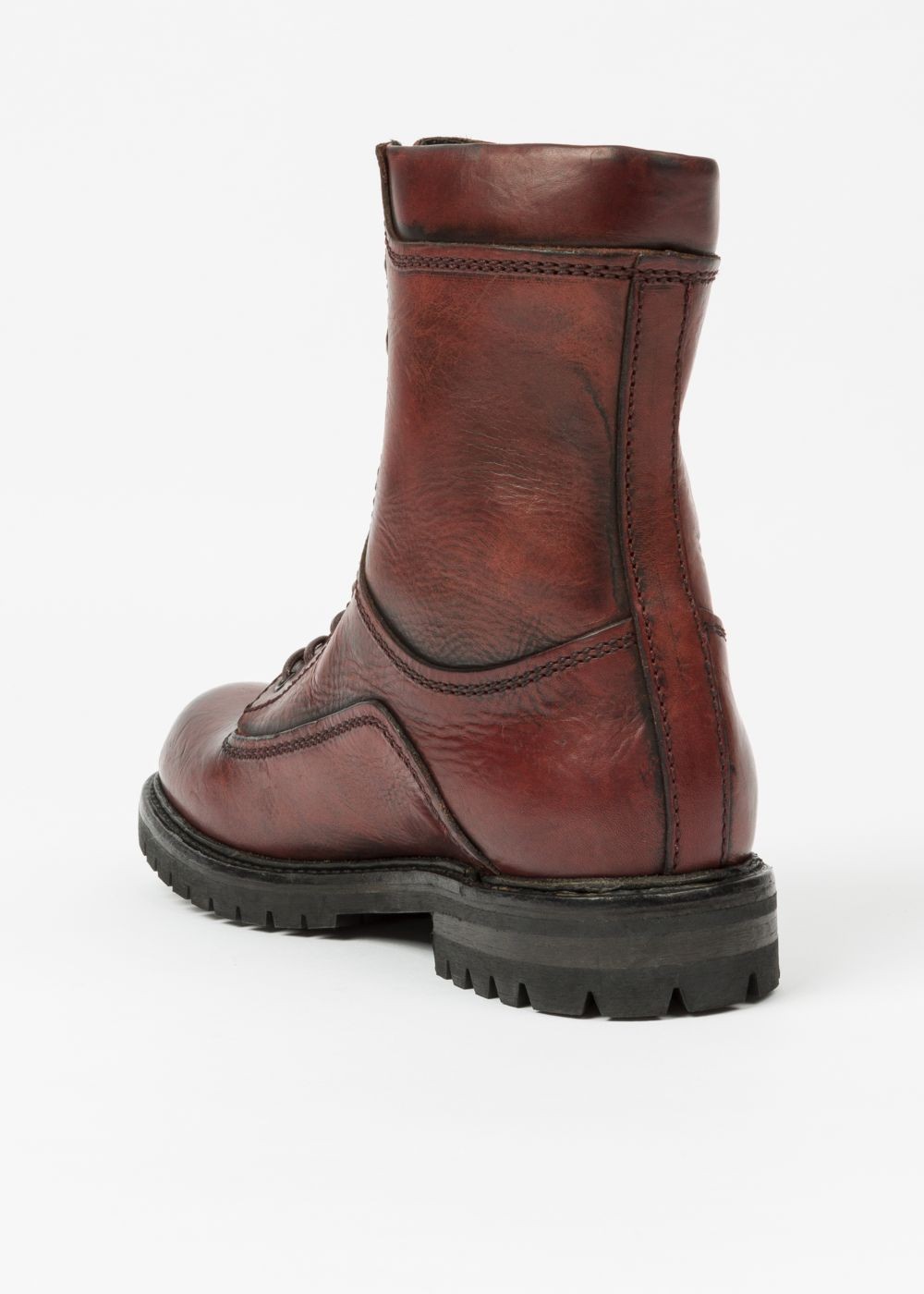 Paul Smith Men's Burgundy Calf Leather 'snow' Boots