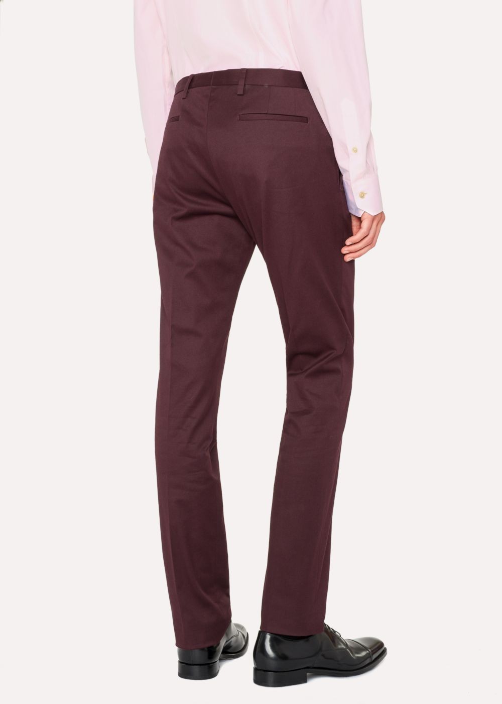Paul Smith Men's Slim-Fit Burgundy Stretch-Cotton Chinos Clothing