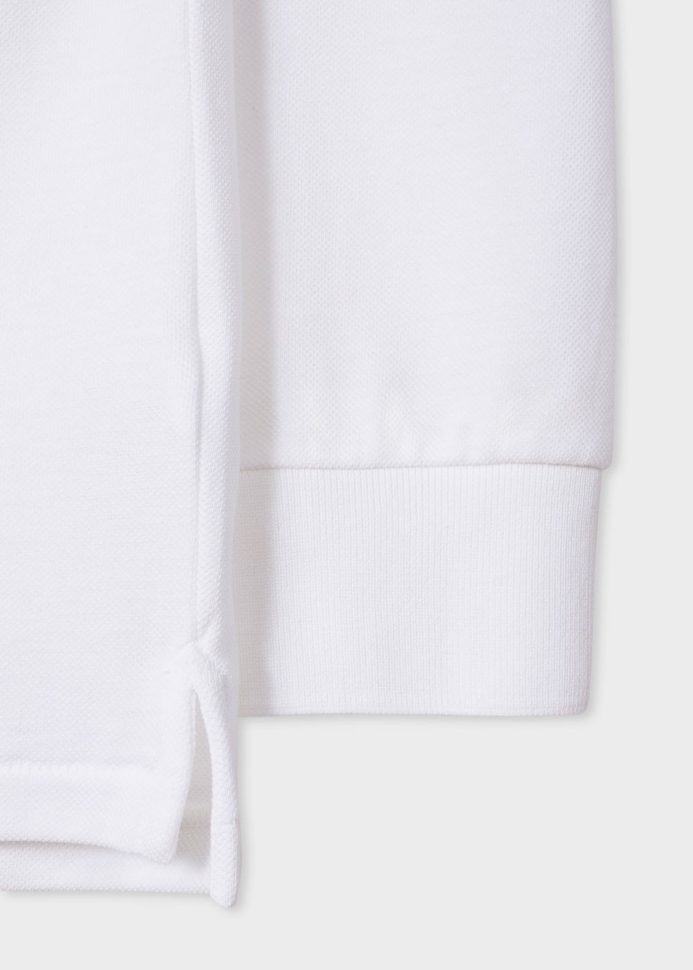 Paul Smith Mens's White Organic-Cotton Zebra Logo Long-Sleeve Polo T-Shirt